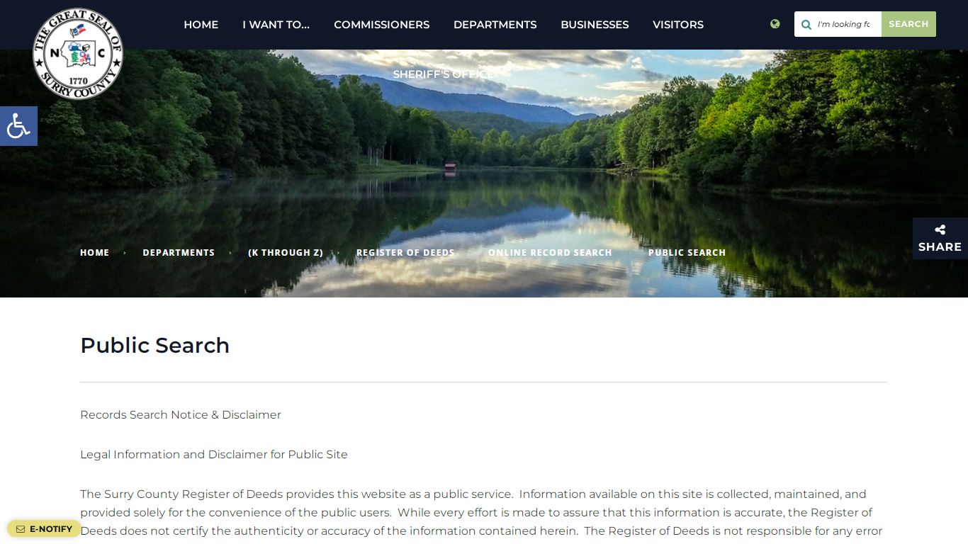 Public Search - Welcome to Surry County, North Carolina