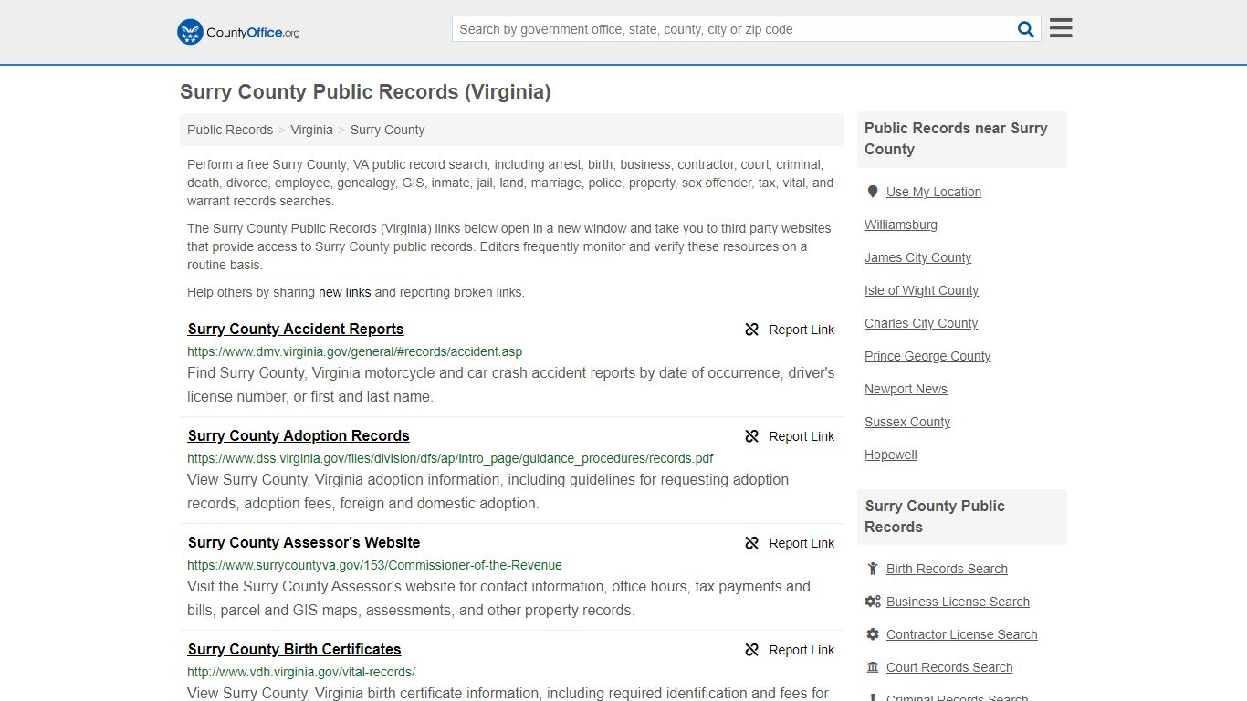 Public Records - Surry County, VA (Business, Criminal, GIS ...